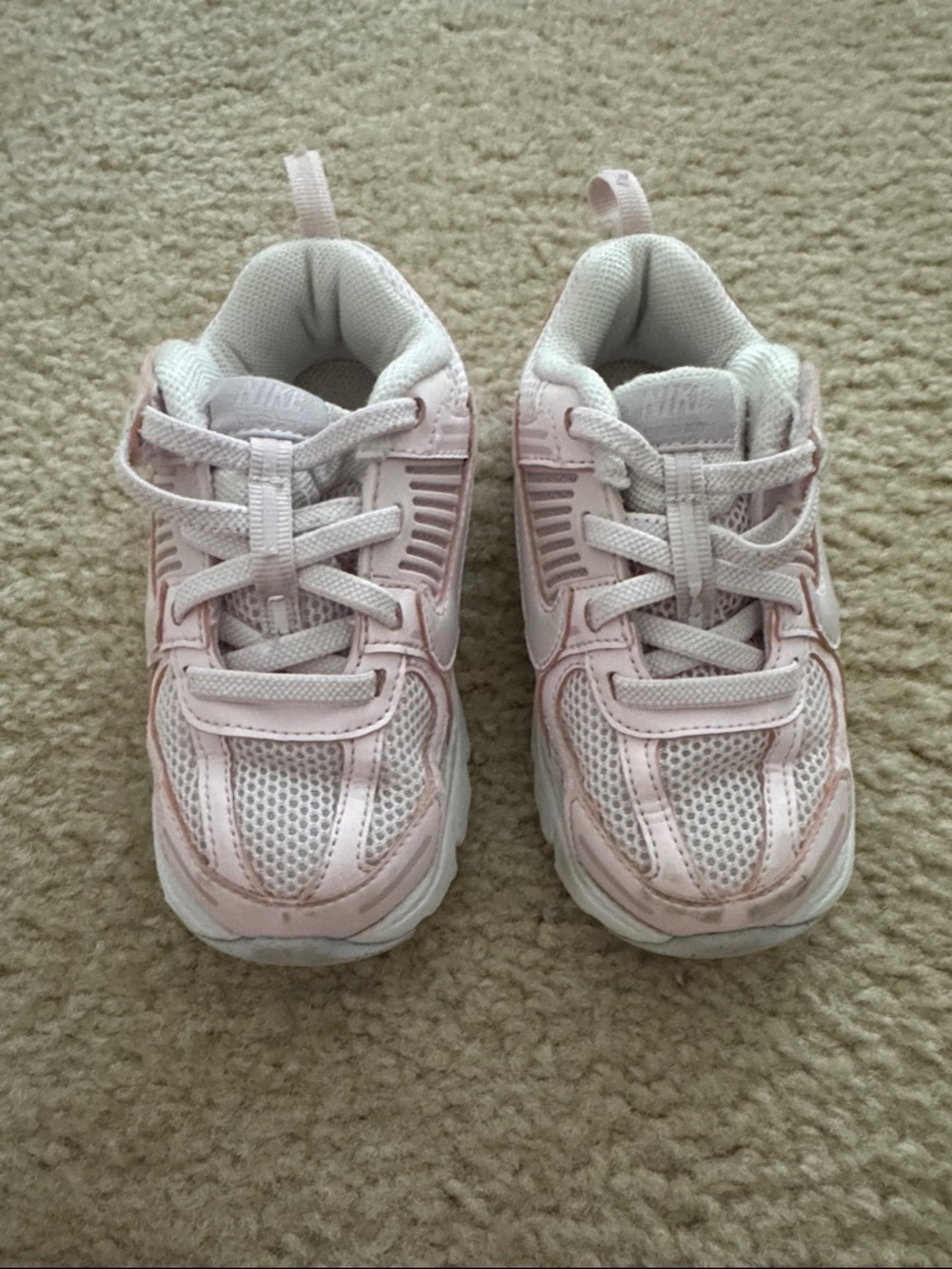 Nike Kids Pink and White Athletic Sneakers